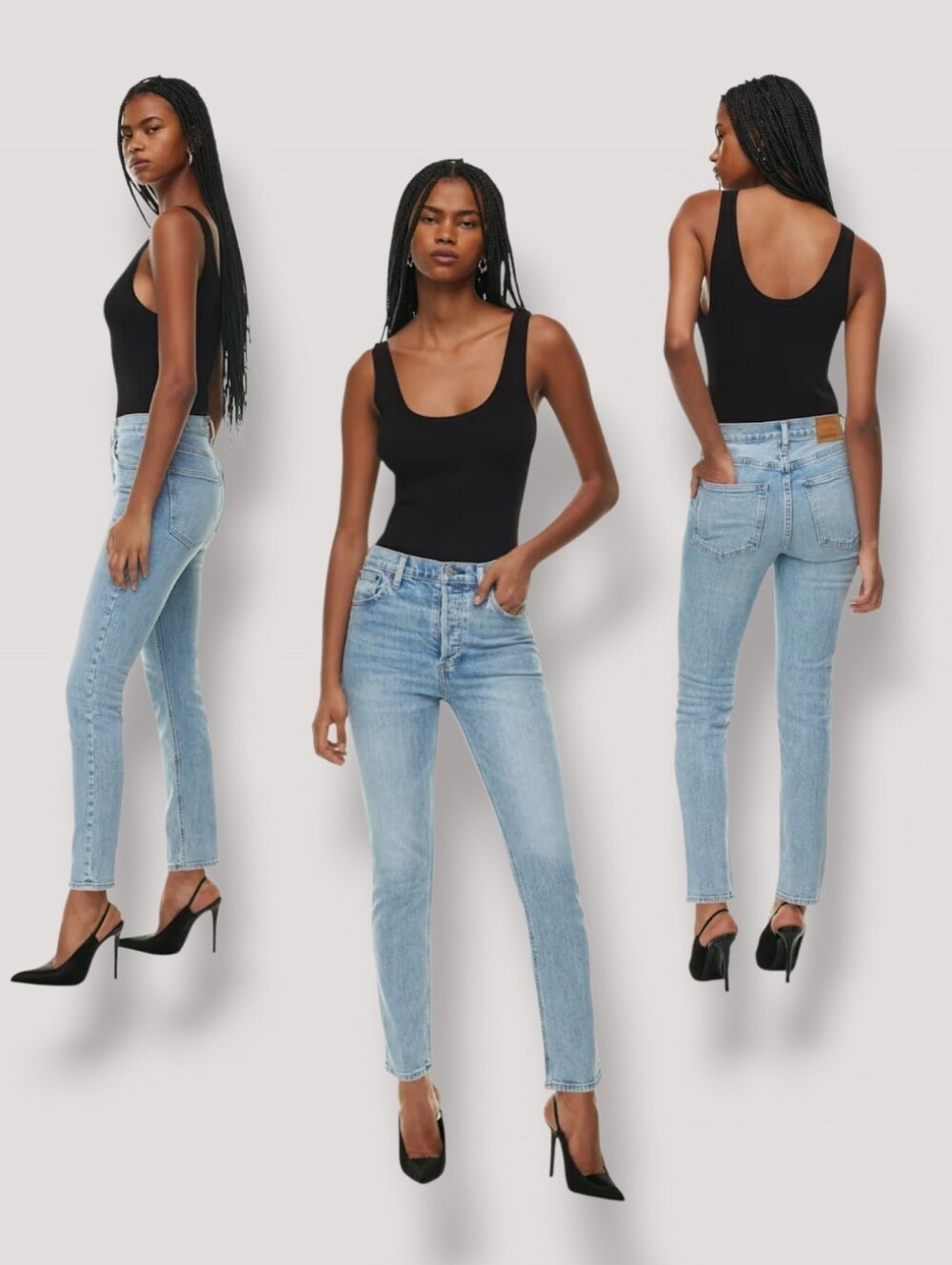Denim Forum Aritzia Women's The Yoko High Rise Slim Jeans 28L Medium-Light Wash